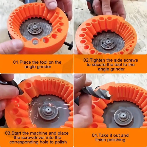 2 PCS Orange Universal Drill Bit Sharpener Attachment - Revive Dull Bits with Your Angle Grinder - RnR Galore