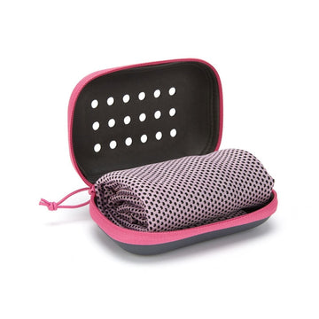 2 - PCS pink Instant Cooling Towel with EVA Case 30x90cm Breathable Ice Silk Sports Towel Quick Dry for Gym Yoga and Outdoor Workouts - RnR Galore
