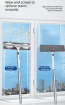 2 PCS Professional 2 - in - 1 Window Squeegee with 137cm Extension Pole - 360 Degree Rotatable High - Rise Window Cleaner with Microfiber Scrubber and Streak - Free Silicone Blade - RnR Galore