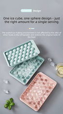 2 PCS Round Ice Cube Trays with Lids 33 Cavity Sphere Ice Ball Maker Mould Stackable Hard Plastic Easy Release for Cocktails Whiskey Pink - RnR Galore
