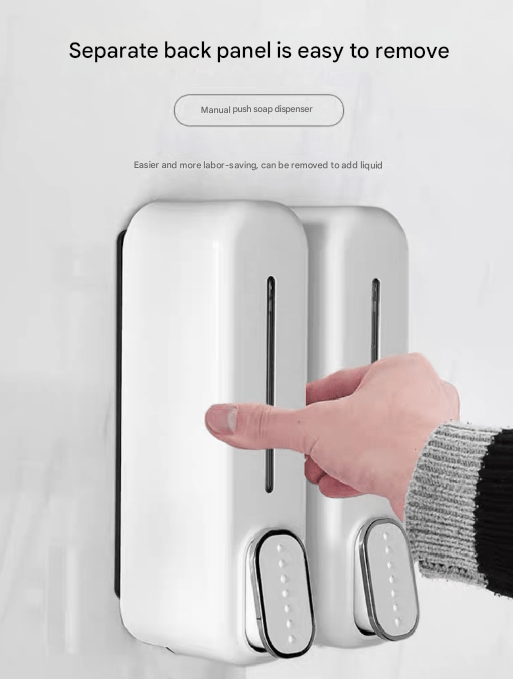 2 Pcs White Modern Wall - Mounted Press Soap Dispenser - 300ml Refillable Pump for Bathroom & Kitchen - RnR Galore