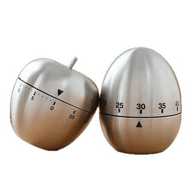 2 - piece Apple and Egg Shape Stainless Steel Kitchen Timer Mechanical Cooking Timer - Wind - Up 60 Minute Countdown Timer - Loud Ring 72dB Baking Tool with Non - Slip Base - Battery - Free Analog Timer for Home Office - RnR Galore