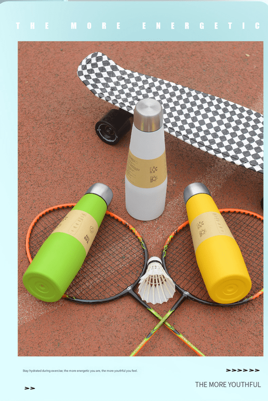 2 - piece Green and Yellow Premium 304 Stainless Steel Vacuum Insulated Water Bottle - 532ml Large Capacity Sports Flask with 12 - 24 Hour Thermal Retention, Leak - Proof Portable Travel Mug for Gym, Office, Car and Outdoor Activities - RnR Galore