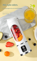 2 - piece Purple and Green 7.4V Portable Blender Smoothie Maker 450ml Wireless Rechargeable Juicer Cup with 12 - Blade Stainless Steel Cutter, LED Digital Display, USB Charging Personal Blender for Travel Gym Office Home - RnR Galore
