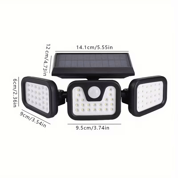 (2 - piece set)74 LED solar sensor lights with motion sensors, 3 - level brightness mode outdoor wall lights, suitable for front doors, courtyards, garages, and terraces - RnR Galore