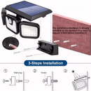(2 - piece set)74 LED solar sensor lights with motion sensors, 3 - level brightness mode outdoor wall lights, suitable for front doors, courtyards, garages, and terraces - RnR Galore