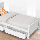 2 x Wooden Bed Frame Storage Trundle Drawers - White - RnR Galore