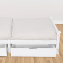 2 x Wooden Bed Frame Storage Trundle Drawers - White - RnR Galore