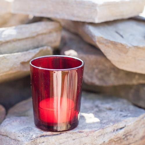 20 Pack Red Glass Votive Tealight Candle Holders House Party Centerpiece Xmas Wedding Decor Glass Candlestick Party Decorations Bridal Valentines Event - RnR Galore