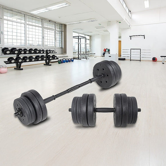 20kg Dumbbell Set Home Gym Fitness Exercise Weights Bar Plate - RnR Galore