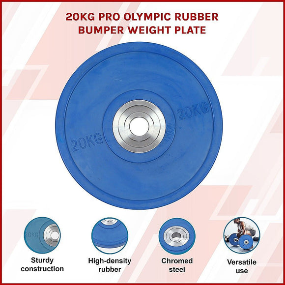 20KG PRO Olympic Rubber Bumper Weight Plate - RnR Galore