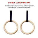 235mm Wooden Gymnastic Rings – Olympic Gym Strength Training & Fitness - RnR Galore