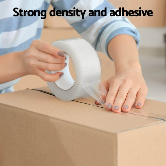 24 Rolls Packing Packaging Tape Sticky Clear Sealing Tapes Transparent 48mmx75m - RnR Galore
