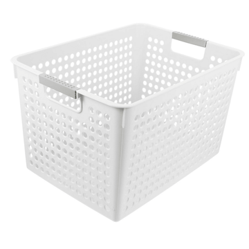 24x Premium Plastic Storage Basket Bulk w/ Grip Handles 27*18*14cm - RnR Galore