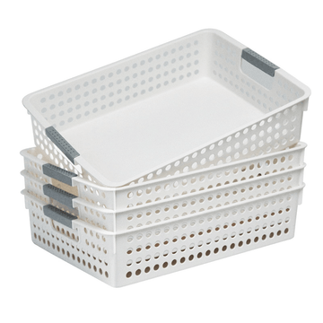 24x Premum Plastic Storage Basket Bulk w/ Grip Handles 36*25.5*8.5cm - RnR Galore