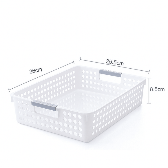 24x Premum Plastic Storage Basket Bulk w/ Grip Handles 36*25.5*8.5cm - RnR Galore