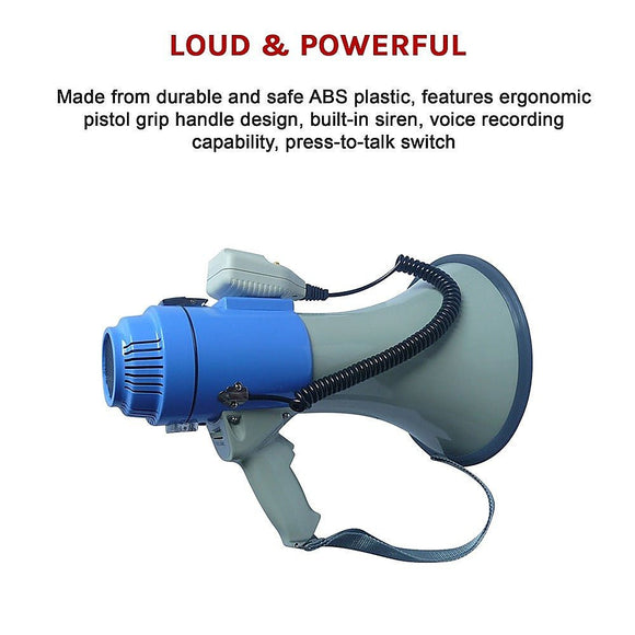 25W Megaphone PA System Loud Speaker Voice Recorder - RnR Galore