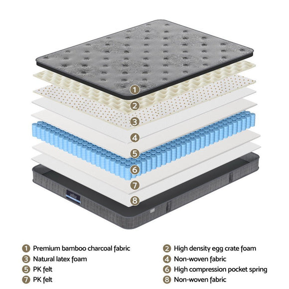 26cm Giselle Mattress King Latex Foam Mattresses - RnR Galore