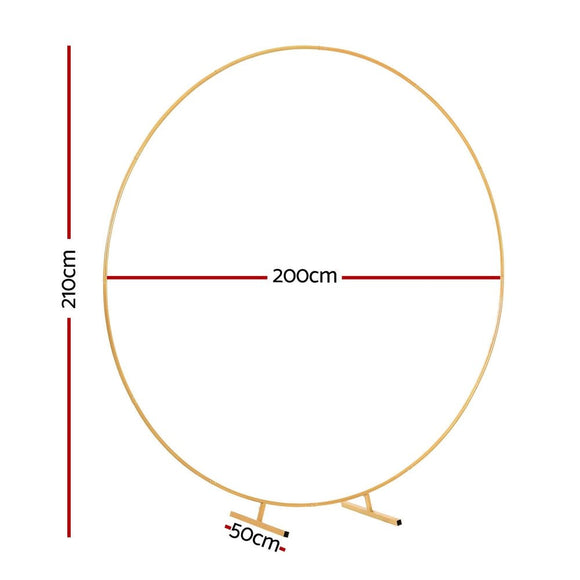 2M Round Backdrop Stand Wedding Background Decoration Party Flower Balloon Display - RnR Galore