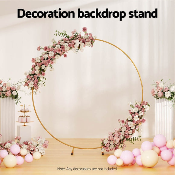 2M Round Backdrop Stand Wedding Background Decoration Party Flower Balloon Display - RnR Galore