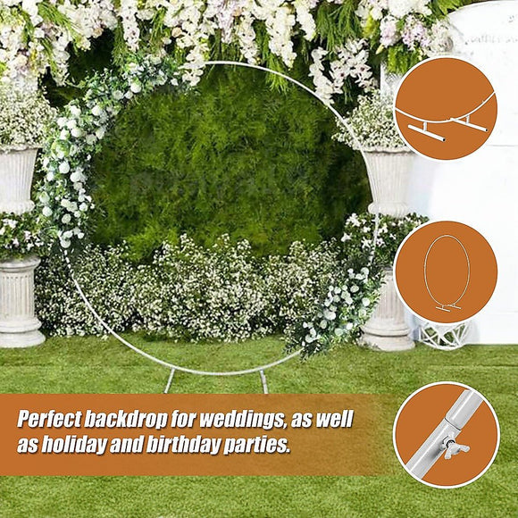 2M Wedding Hoop Round Circle Arch Backdrop Flower Display Stand Frame Background - RnR Galore