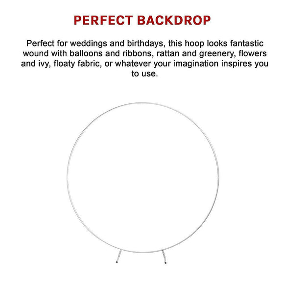 2M Wedding Hoop Round Circle Arch Backdrop Flower Display Stand Frame Background - RnR Galore