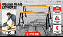 2Pc Mastercraft Sawhorse Metal Folding Non - slip Surface Saw Horse 120KG Capacity - RnR Galore