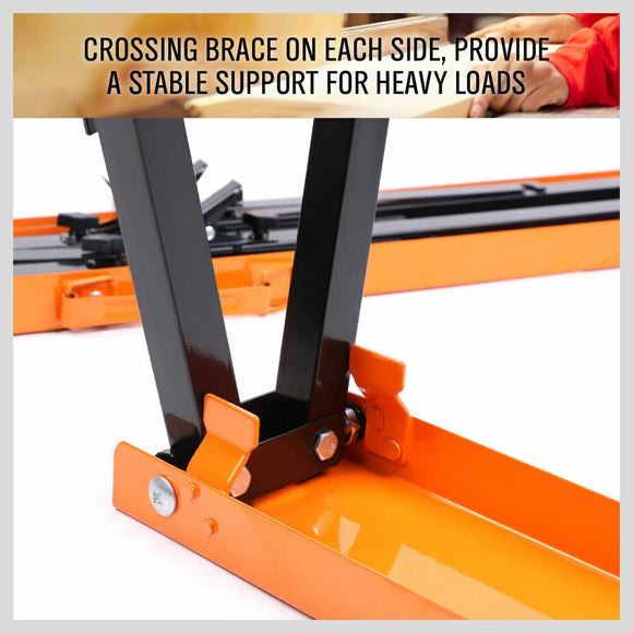 2Pc Mastercraft Sawhorse Metal Folding Non - slip Surface Saw Horse 120KG Capacity - RnR Galore