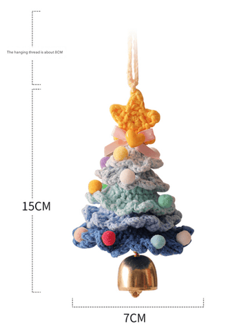 2PCS Multicolor Handmade - Style Crochet Christmas Tree Ornament - Festive Plush Hanging Decor for Home & Car - RnR Galore