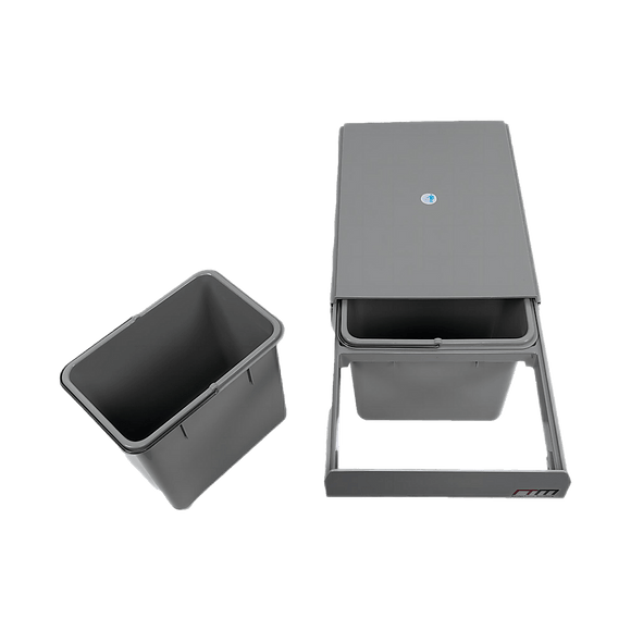 2x 15L Pull Out Trash Bin Dual Kitchen Garbage Waste Basket Cabinet Bin - RnR Galore