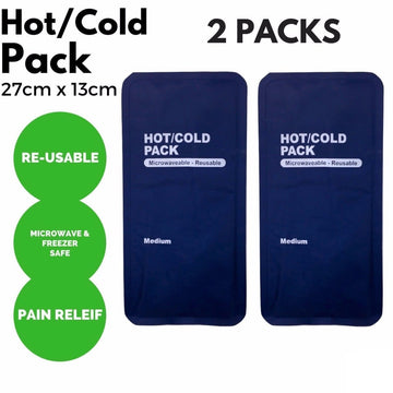 2x HOT COLD PACK First Aid Reusable Ice Heat Gel Packs Microwaveable Relief - RnR Galore