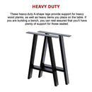 2x Rustic Dining Table Legs Steel Industrial Vintage 71cm - Black - RnR Galore