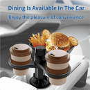 3 - in - 1 Car Rotating Dinner Tray & Double Cup Holder with Secure Phone Mount - Car Cup Slot Swivel Expander and Snacks & Drinks Organizer - RnR Galore