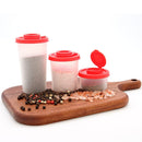 3 - Pack Mini Compact Spice Shaker Set(Large Size) - Transparent Salt and Pepper Dispensers for Camping, Picnic & Outdoor Grilling - RnR Galore