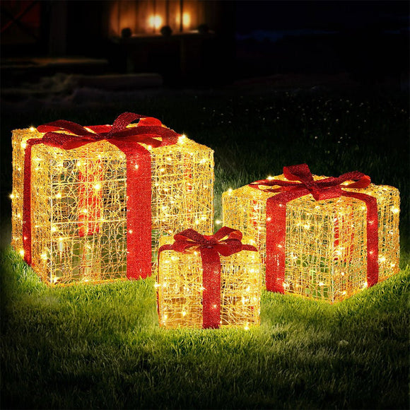 3 PCS Christmas Lights 240 LED Fairy Light Gift Box Decorations Jingle Jollys - RnR Galore