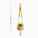 3 pcs Handwoven Plant Hanger - Cotton Rope Hanging Planter with Wooden Rings - RnR Galore