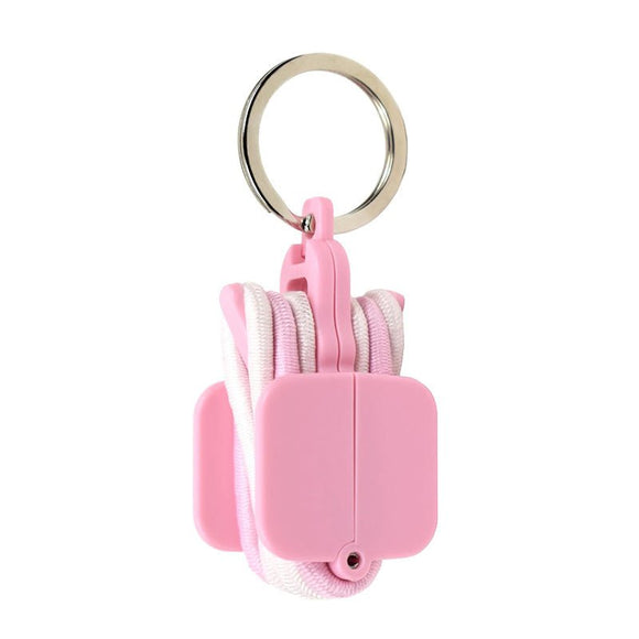 3 - PCS Pink Portable Hair Tie Organizer Keychain Compact Hair Accessories Holder with Clip for Travel School Bag and Purse - RnR Galore