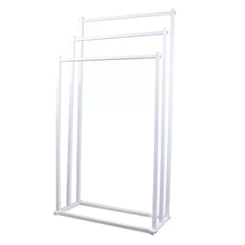 3 Tier Metal Towel Rack Freestanding 3 Bars Drying Shelf Holder Stand Organizer - RnR Galore
