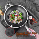 316 Stainless Steel 34cm Non - Stick Stir Fry Cooking Kitchen Wok Pan without Lid Honeycomb Double Sided - RnR Galore
