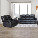 3+2 Seater Recliner Sofa In Faux Leather Lounge Couch in Black - RnR Galore