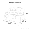 3+2 Seater Recliner Sofa In Faux Leather Lounge Couch in Black - RnR Galore