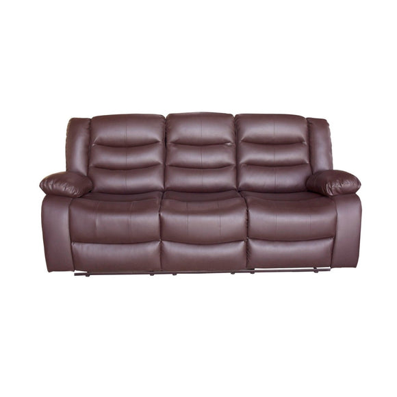 3+2 Seater Recliner Sofa In Faux Leather Lounge Couch in Brown - RnR Galore
