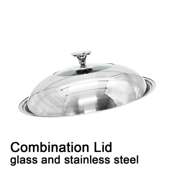 34cm 304 Stainless Steel Non - Stick Stir Fry Cooking Kitchen Honeycomb Wok Pan with Lid - RnR Galore