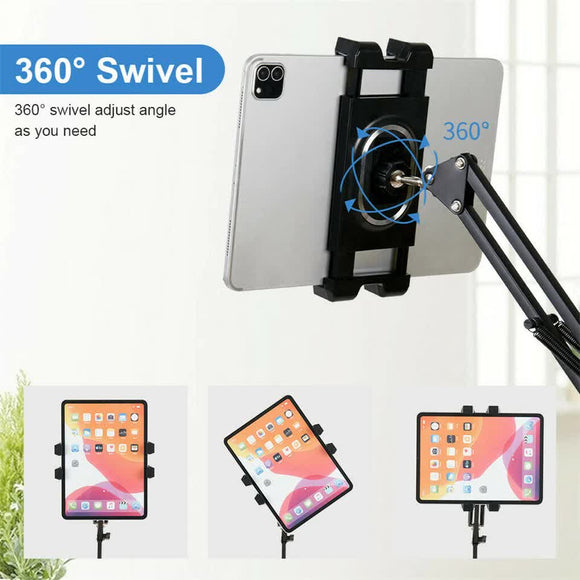 360 Tablet Floor Stand Adjustable 5 - 12.9 Inch Overhead Phone Desktop Holder - RnR Galore