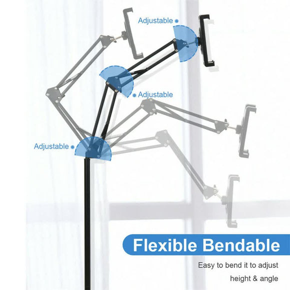 360 Tablet Floor Stand Adjustable 5 - 12.9 Inch Overhead Phone Desktop Holder - RnR Galore