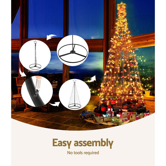 3.6M Christmas Tree LED Solar Warm Jingle Jollys - RnR Galore