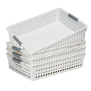 36x Premium Plastic Storage Basket Bulk w/ Grip Handles 30*21.5*8.5cm - RnR Galore