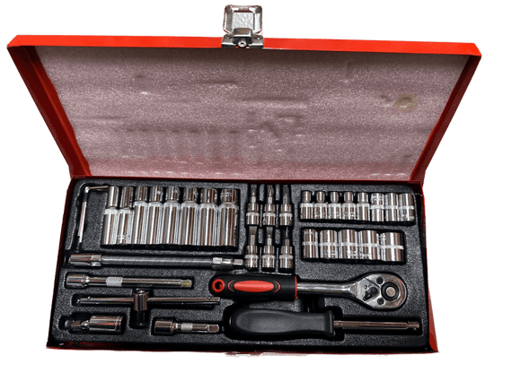 37 Piece Ratchet Socket Wrench Set Screwdriver Bits Extension Hex Chrome Vanadium - RnR Galore