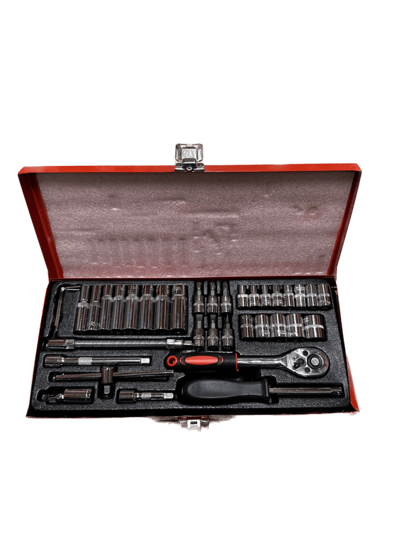37 Piece Ratchet Socket Wrench Set Screwdriver Bits Extension Hex Chrome Vanadium - RnR Galore