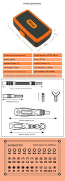 38 - Piece Ratchet Screwdriver & Socket Wrench Set - Professional Multi - Bit Repair Tool Kit with Portable Case(orange) - RnR Galore